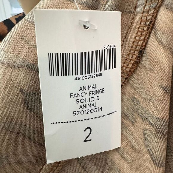 Chicos Size L Fringe Tassel Skirt Animal Print Brown Bachelorette Party Event - Picture 5 of 7